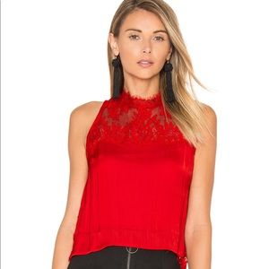 “Tied to You Lace Top” in Red - Free People